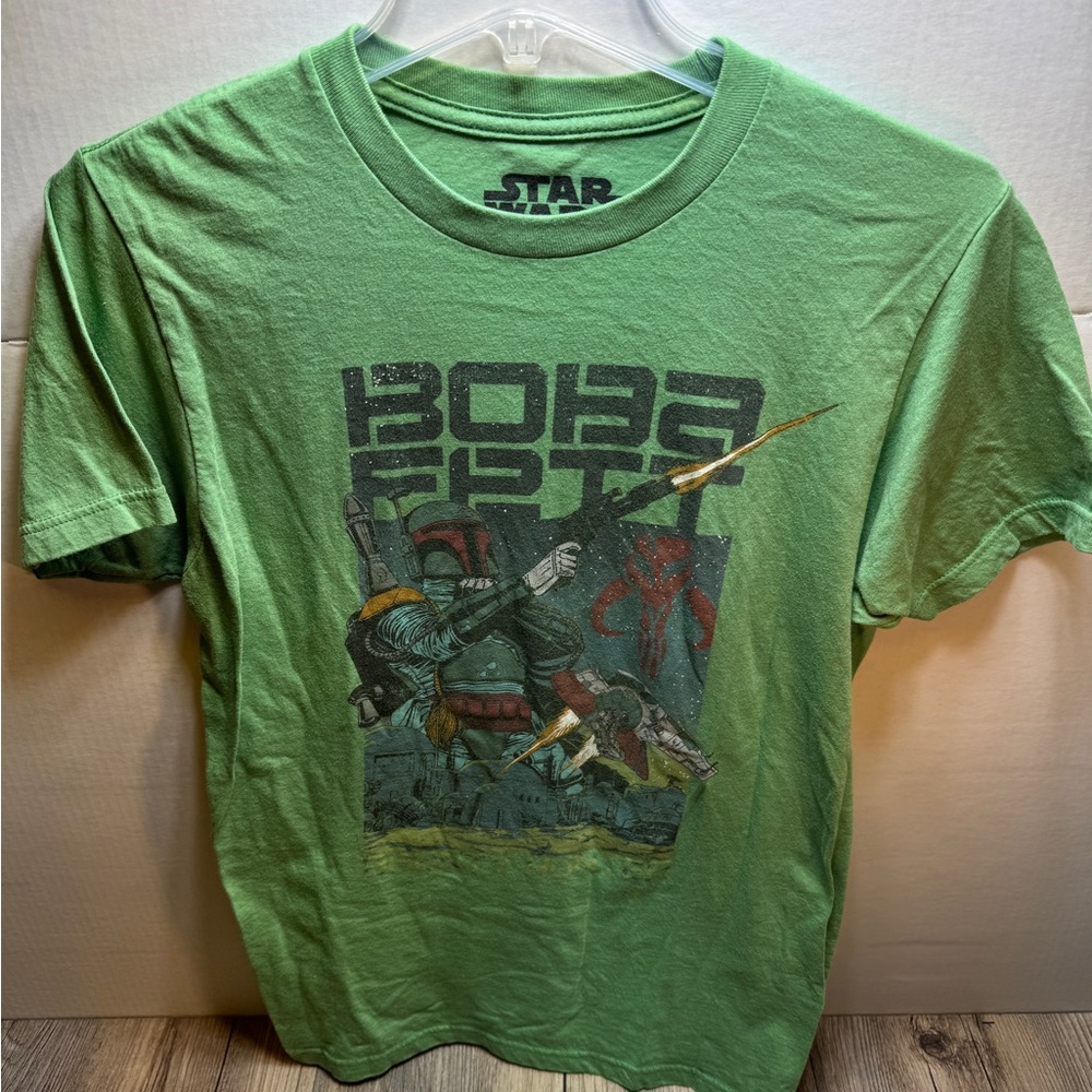Star Wars Boba Fett Women’s Green T-Shirt Size Small Short Sleeve Crew Neck